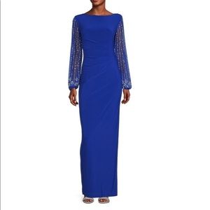 Marina long matte jersey formal dress